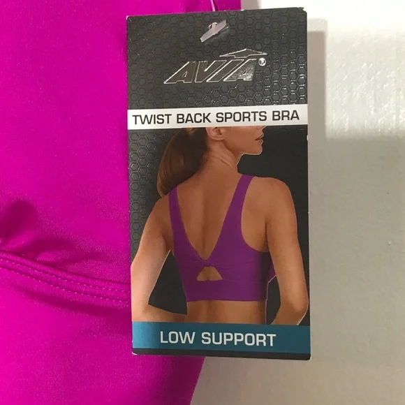 AVIA  Moisture Wicking-Rmv Pads-Low Support TWIST BACK SPORTS BRA Size M New - Picture 2 of 8